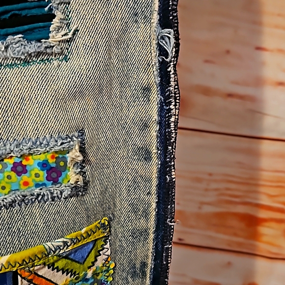 HANDMADE ☆ UPCYCLED "VINTAGE LEVI" EMBELLISHED KINDNESS JEANS! Sz 34w-34inseam - Picture 12 of 13